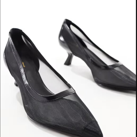 & Other Stories Shoes - & Other Stories Mesh Kitten Heels